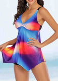 Printed  Strappy Back Tankini Set