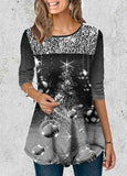 Christmas 3D print Sequin T-shirt