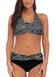 Stripe Printed Bikini Set