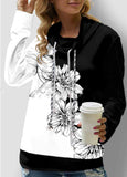 Floral Print Contrast Long Sleeve Sweatshirt