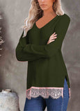 Stitched Lace Knit Sweatshirt