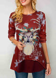 Christmas Print Crew Neck T-shirt