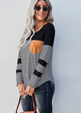 Stripe Pocket Long-Sleeve Top