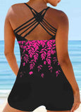 Printed Wide Strap Tankini Set