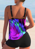 Tie Dyed Rainbow Printed  Tankini Set