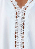 Solid Lace Sleeveless V Neck Daily Tank