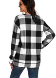 Plaid Printed Split Hem Top