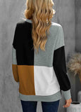 Color Block Long Sleeves Pullover Sweatshirt