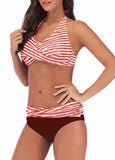 Stripe Printed Bikini Set