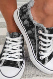 Halloween Skull Print Lace-up Canvas Shoes