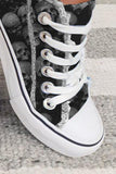 Halloween Skull Print Lace-up Canvas Shoes