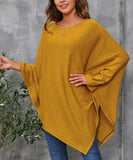 Handkerchief-Hem Cape-Sleeve Top