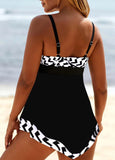 Geometric Print Lace Up Swimwear Top