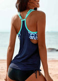 Copy of Side Ruched Splicing Two-Piece Tankini Set