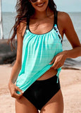 Copy of Side Ruched Splicing Two-Piece Tankini Set