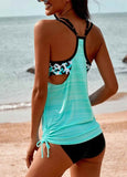 Copy of Side Ruched Splicing Two-Piece Tankini Set