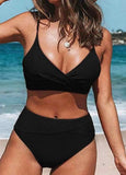 V-Neck High Waist Bikini