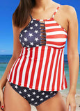 American Flag Cut-out Tankinis Set