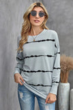 Tie-Dye Stripe Long Sleeve Top