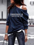 Letter Print Off-shoulder Sweatshirt