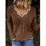 V-neck knitted cute Pullover Sweater