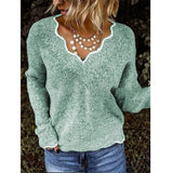 V-neck knitted cute Pullover Sweater