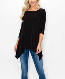 Pleated V-Neck Tunic Top