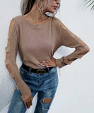 Khaki Cutout Sweater