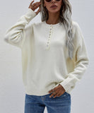 White Button-Front Sweater