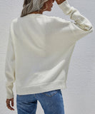 White Button-Front Sweater