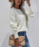 White Button-Front Sweater