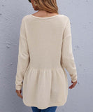 Beige Waffle-Knit Empire-Waist Tunic - Women