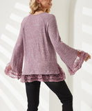 Lavender Embroidered Mesh Ruffle-Hem Tunic - Women & Plus