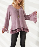 Lavender Embroidered Mesh Ruffle-Hem Tunic - Women & Plus