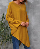 Handkerchief-Hem Cape-Sleeve Top