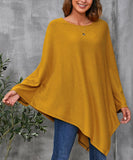 Handkerchief-Hem Cape-Sleeve Top