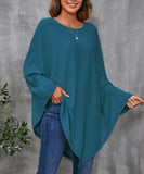 Handkerchief-Hem Cape-Sleeve Top